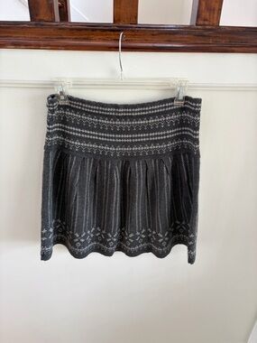 princess vera wang Gray Patterned Knit Mini Skirt
